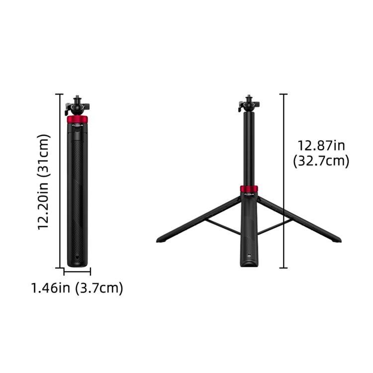 Flymile Ball-head Selfie Extension Rod Tripod For DJI, Insta360, GoPro and Other Action Cameras