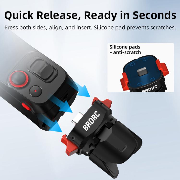 For Insta360 Luna Ultra BRDRC Magnetic Clip Quick-Release Charging Tripod