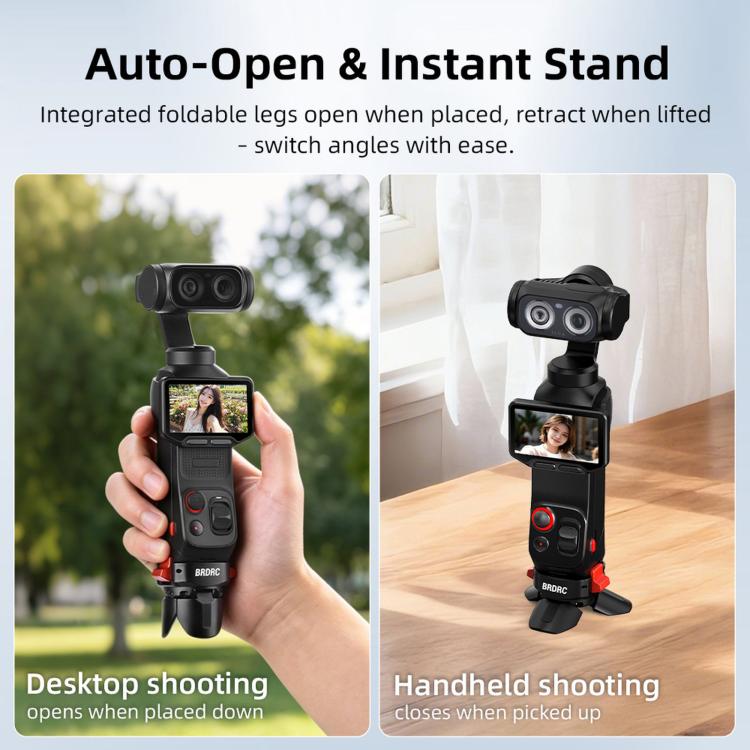 For Insta360 Luna Ultra BRDRC Magnetic Clip Quick-Release Charging Tripod