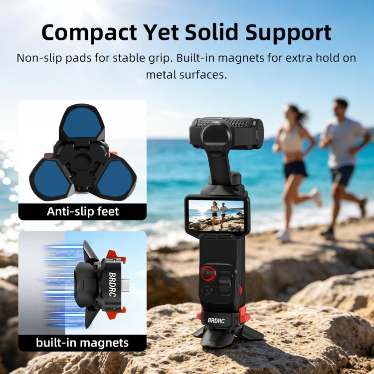 For Insta360 Luna Ultra BRDRC Magnetic Clip Quick-Release Charging Tripod