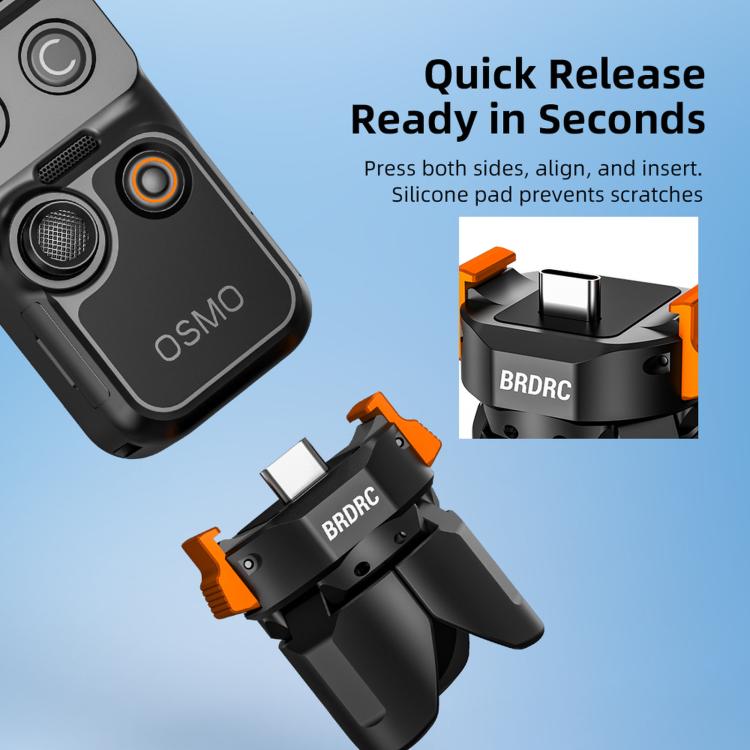 For DJI Osmo Pocket 4P / 4 / 3 BRDRC Charging Magnetic Quick-release Tripod