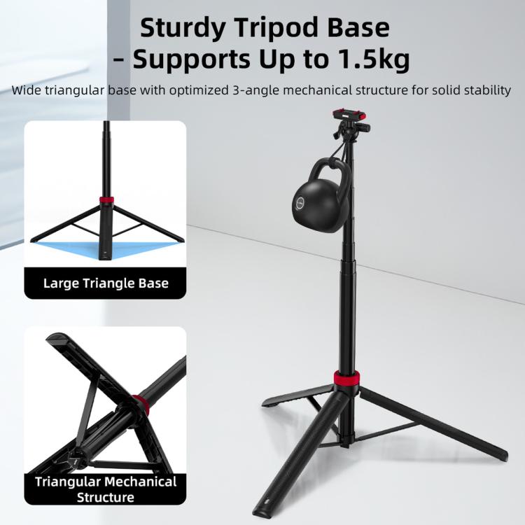 For Insta360 Ace Pro 2 / X5 BRDRC 1.6m Ball Head Quick-Release Tripod Selfie Extension Pole