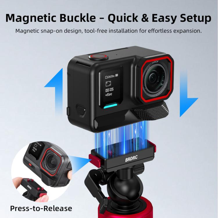For Insta360 Ace Pro 2 / X5 BRDRC 1.6m Ball Head Quick-Release Tripod Selfie Extension Pole