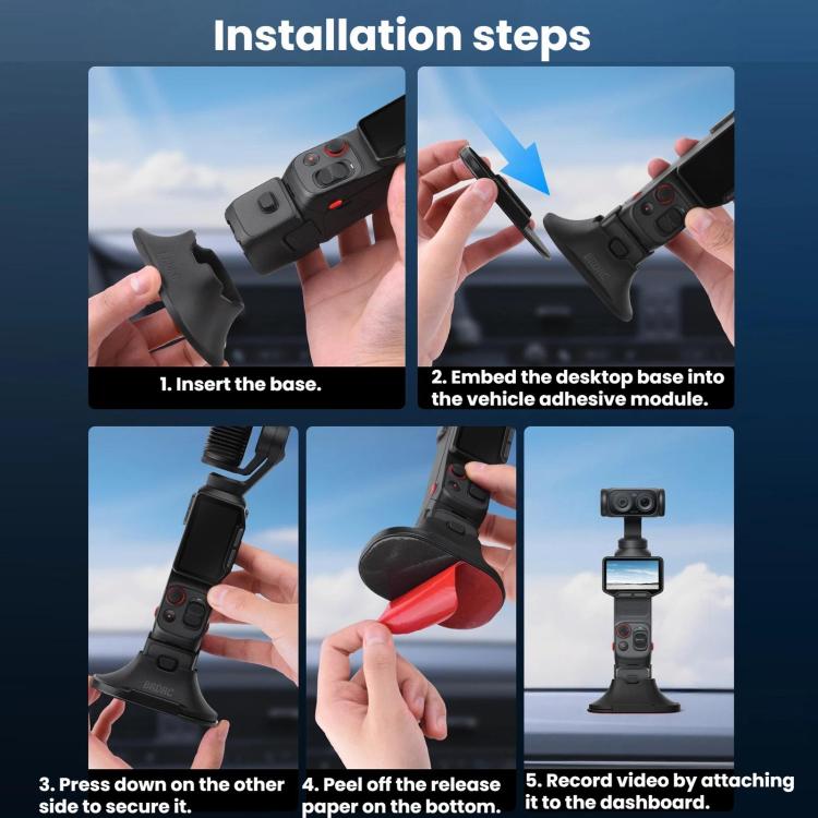 For Insta360 Luna Ultra BRDRC Desktop Detachable Adhesive Mounting Base