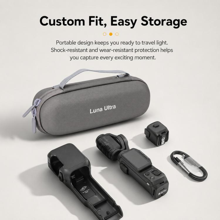 For Insta360 Luna Ultra Carrying Case Portable Hard Shell Storage Bag, Black, Gray, Purple, Pink, With Shoulder Strap Black, With Shoulder Strap Gray, With Shoulder Strap Purple, With Shoulder Strap Pink