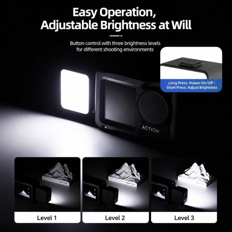For DJI Osmo Action 5 Pro / 4 / 3 Magnetic Fill Light Portable Photography Lamp, ML-M02