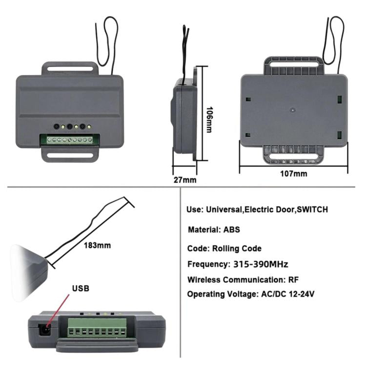 For LiftMaster 893MAX / 877MAX Universal Garage Door Opener Receiver, For LiftMaster
