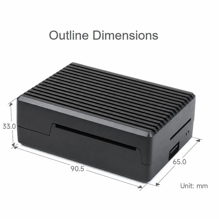 Waveshare 21176 Aluminum Stripe Grooved Case For Raspberry Pi 4, 21176