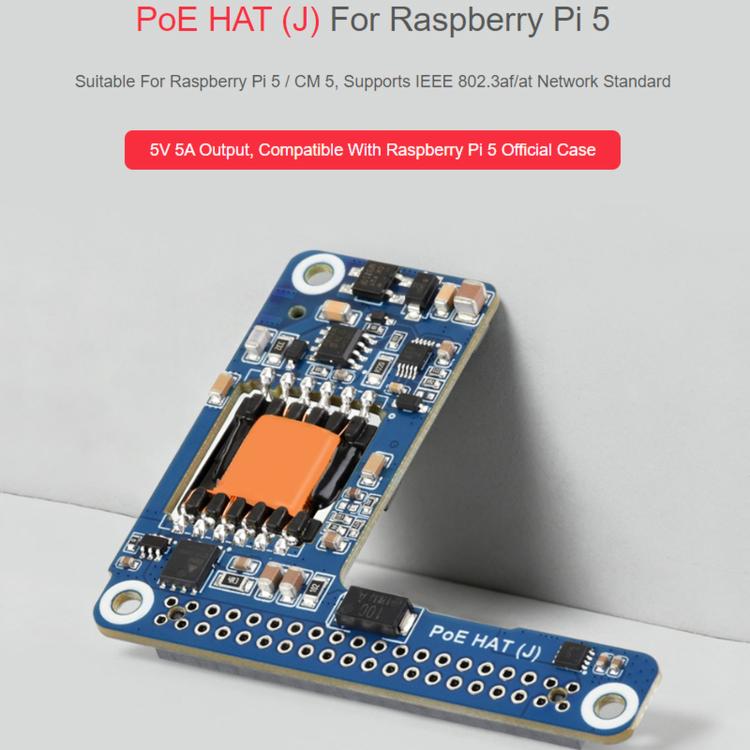 Waveshare 5/CM5 Dedicated PoE(+) Expansion Board For Raspberry Pi, 34611, 34612+ Case