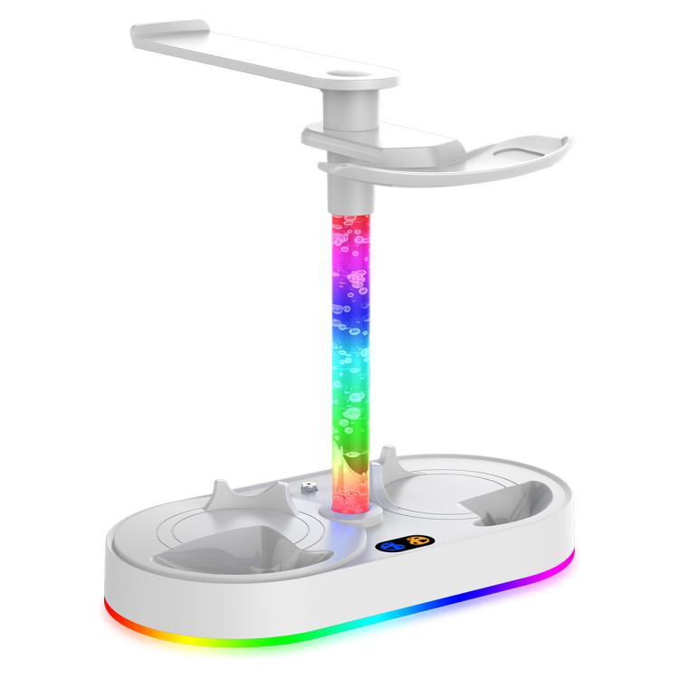 ipega RGB Charging Dock For PS5 VR2 / PlayStation VR2 Controller Charger Station & VR Headset Stand, PG-P5V001S, PG-P5V001