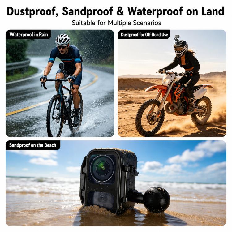 For DJI OSMO Nano FEICHAO 80M Waterproof Housing Case Aluminum Diving Shell, 1 inch Ball Head, Dual-Card Quick-Release, 1/4 inch Threaded