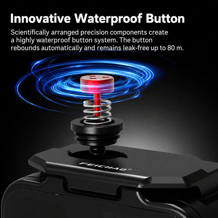 For DJI OSMO Nano FEICHAO 80M Waterproof Housing Case Aluminum Diving Shell, 1 inch Ball Head, Dual-Card Quick-Release, 1/4 inch Threaded
