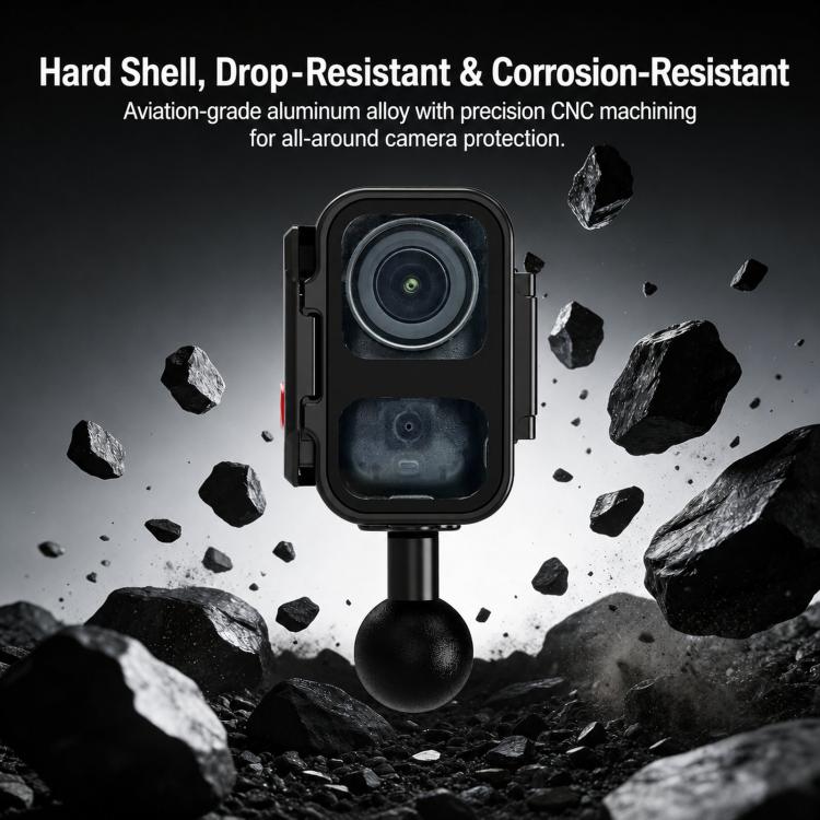 For DJI OSMO Nano FEICHAO 80M Waterproof Housing Case Aluminum Diving Shell, 1 inch Ball Head, Dual-Card Quick-Release, 1/4 inch Threaded