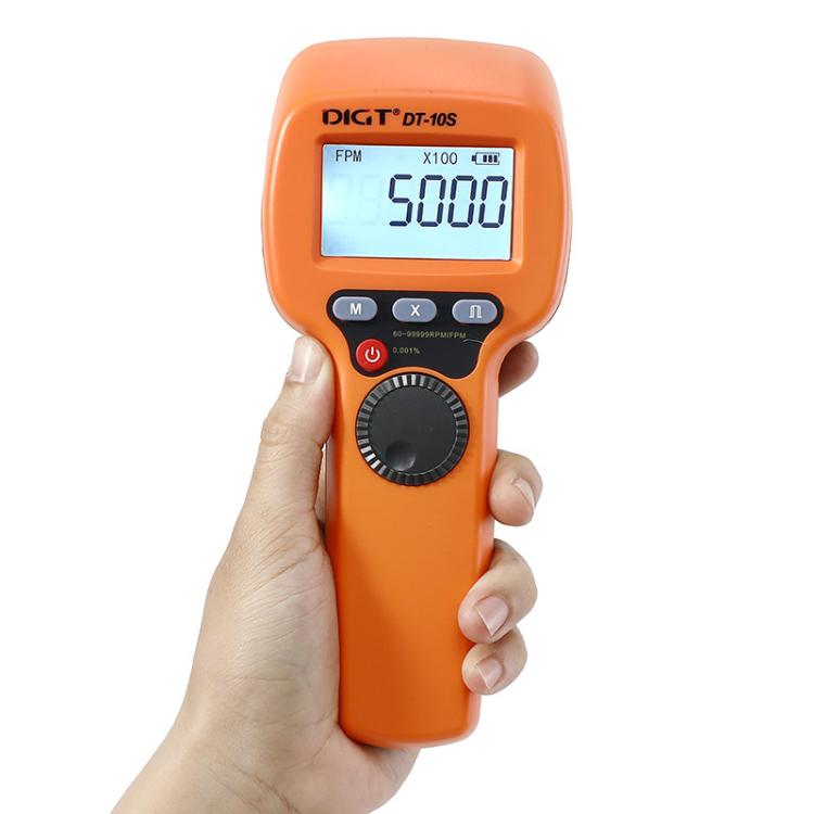 DIGT DT-10S Handheld Digital Stroboscope Tachometer 60-99999 RPM Non-Contact Tachometer with 1500 LUX LED Light, DT-10S