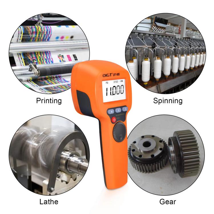 DIGT DT-10S Handheld Digital Stroboscope Tachometer 60-99999 RPM Non-Contact Tachometer with 1500 LUX LED Light, DT-10S