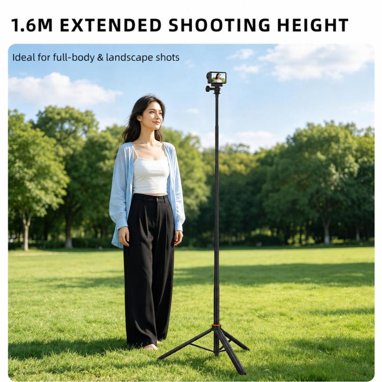 For DJI Osmo Pocket 4P / 3 Flymile 1.6m One-Click Pop-Out Tripod Extension Pole