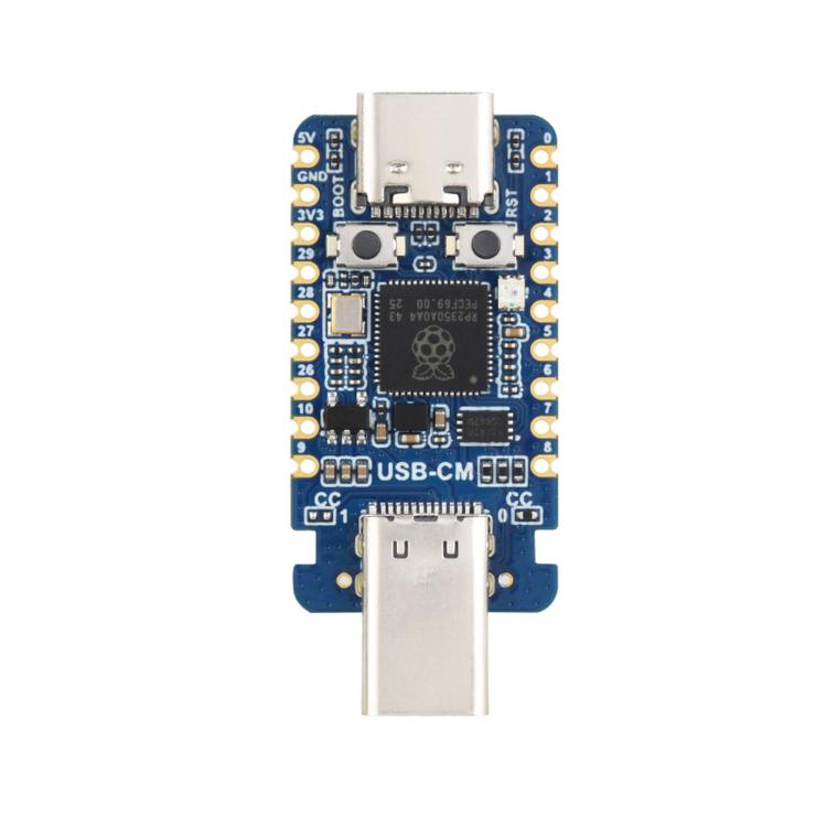 Waveshare RP2350-USB-CM Mini Dual-Core Development Board For Raspberry Pi, PIO-USB Female, PIO-USB Male