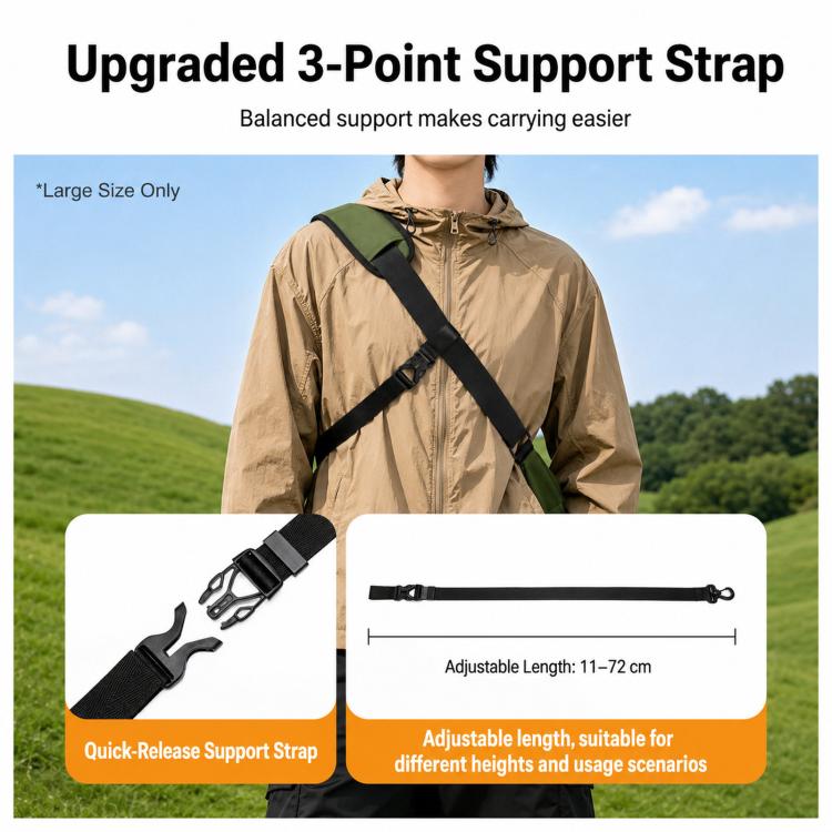 Cwatcun D336 Waterproof Camera Shoulder Bag Crossbody Sling Case For DSLR Mirrorless Camera and Lens, Small Green, Large Green