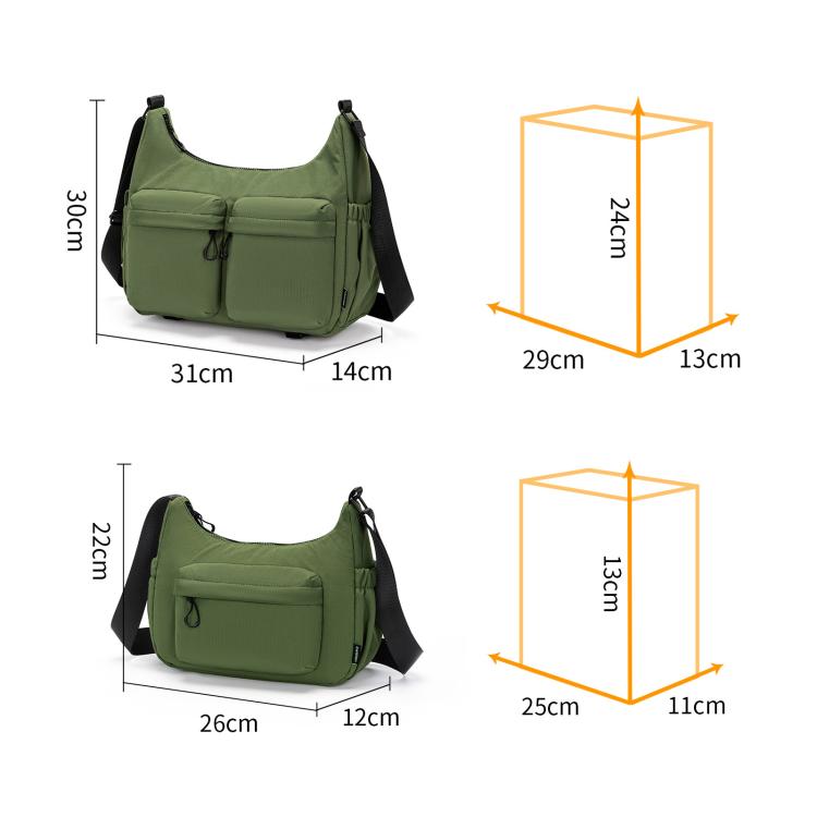 Cwatcun D336 Waterproof Camera Shoulder Bag Crossbody Sling Case For DSLR Mirrorless Camera and Lens, Small Green, Large Green
