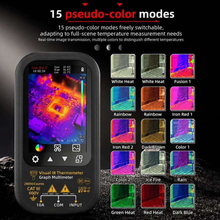 BSIDE SH6 Thermal Imaging Multimeter 2 In 1 Touchscreen High-Precision Infrared Thermal Imager Temperature Meter Electrical Tester, Standard, SH6