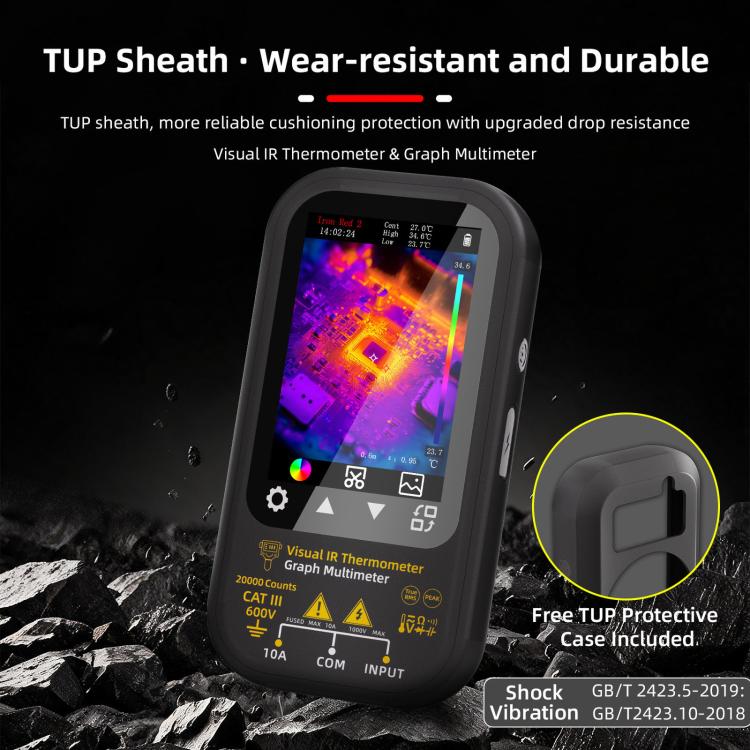 BSIDE SH6 Thermal Imaging Multimeter 2 In 1 Touchscreen High-Precision Infrared Thermal Imager Temperature Meter Electrical Tester, Standard, SH6