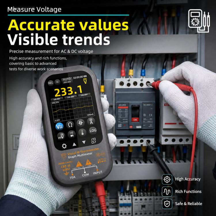 BSIDE SH8 Thermal Imaging Multimeter 2 In 1 Touchscreen HD Infrared Thermometer, SH8