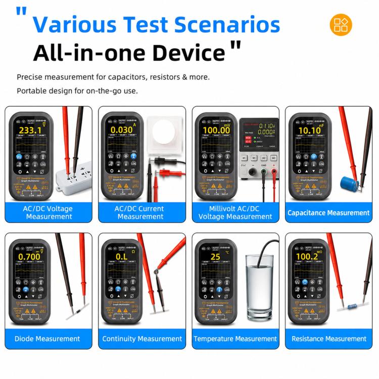 BSIDE SH8 Thermal Imaging Multimeter 2 In 1 Touchscreen HD Infrared Thermometer, SH8