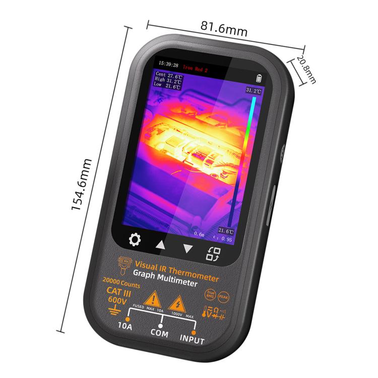 BSIDE SH8 Thermal Imaging Multimeter 2 In 1 Touchscreen HD Infrared Thermometer, SH8