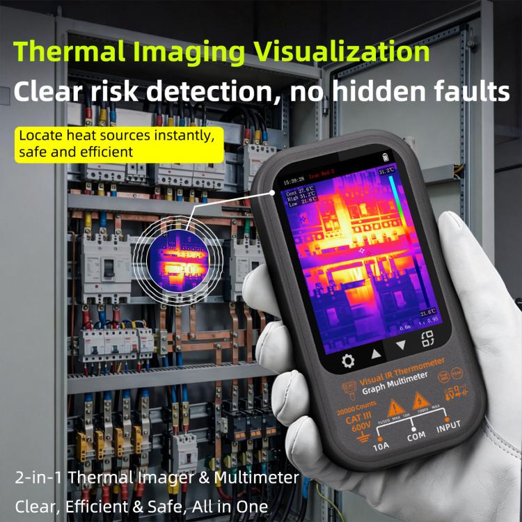BSIDE SH8 Thermal Imaging Multimeter 2 In 1 Touchscreen HD Infrared Thermometer, SH8