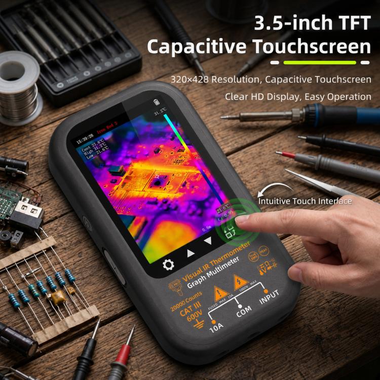 BSIDE SH8 Thermal Imaging Multimeter 2 In 1 Touchscreen HD Infrared Thermometer, SH8