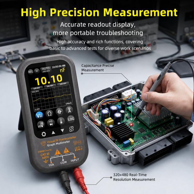 BSIDE SH8 Thermal Imaging Multimeter 2 In 1 Touchscreen HD Infrared Thermometer, SH8
