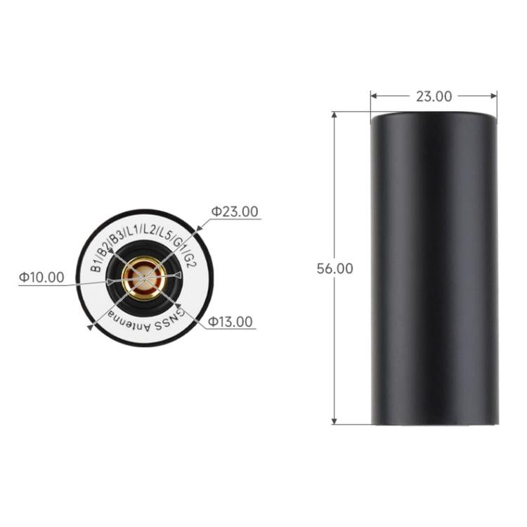 WAVESHARE GNSS L1+L2+L5 Multi-Satellite Multi-Frequency Four-Wire Helical Active Precision Positioning Antenna, Q23, Q50