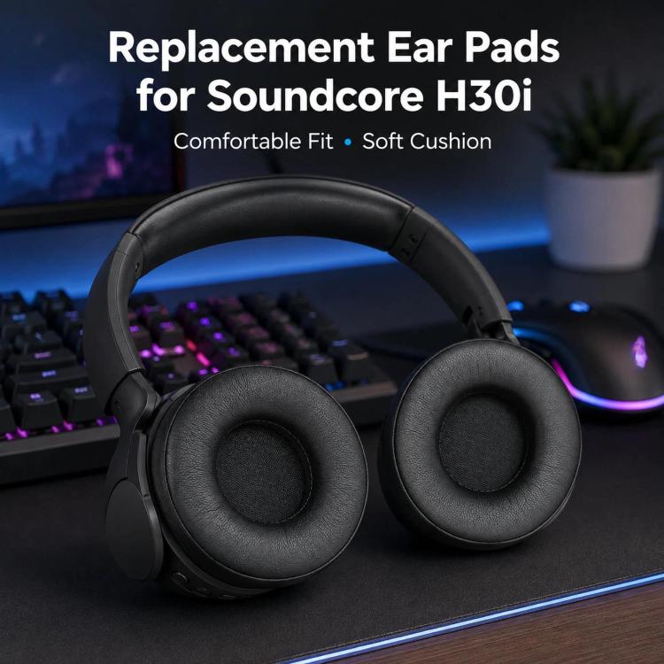 1 Pair Replacement Ear Pads for Anker Soundcore H30i Headphones Ear Cushion Covers, PU Leather Version, Protein Leather Version, Cooling Gel Version