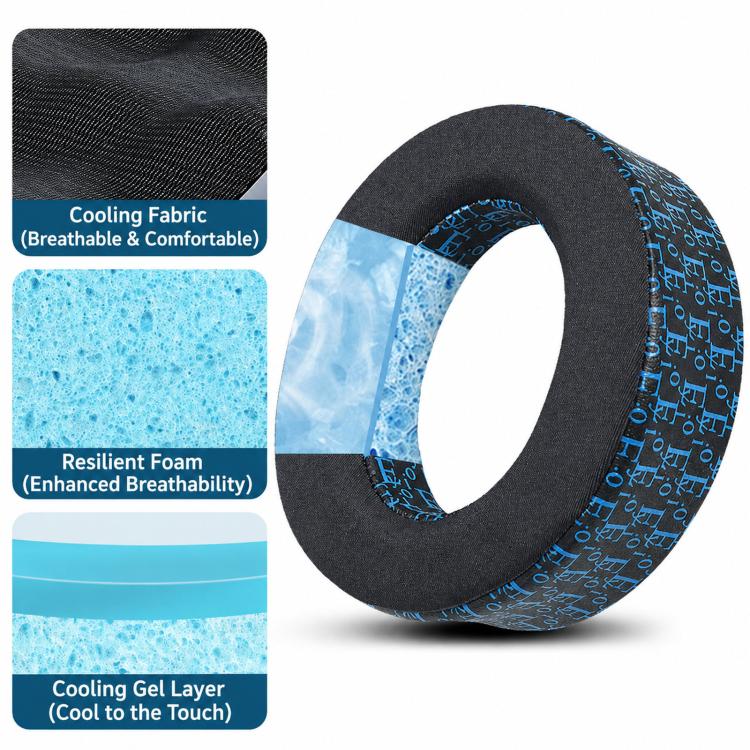 1 Pair Replacement Ear Pads For PS5 Headset Printed Cooling Gel Soft Ear Cushions