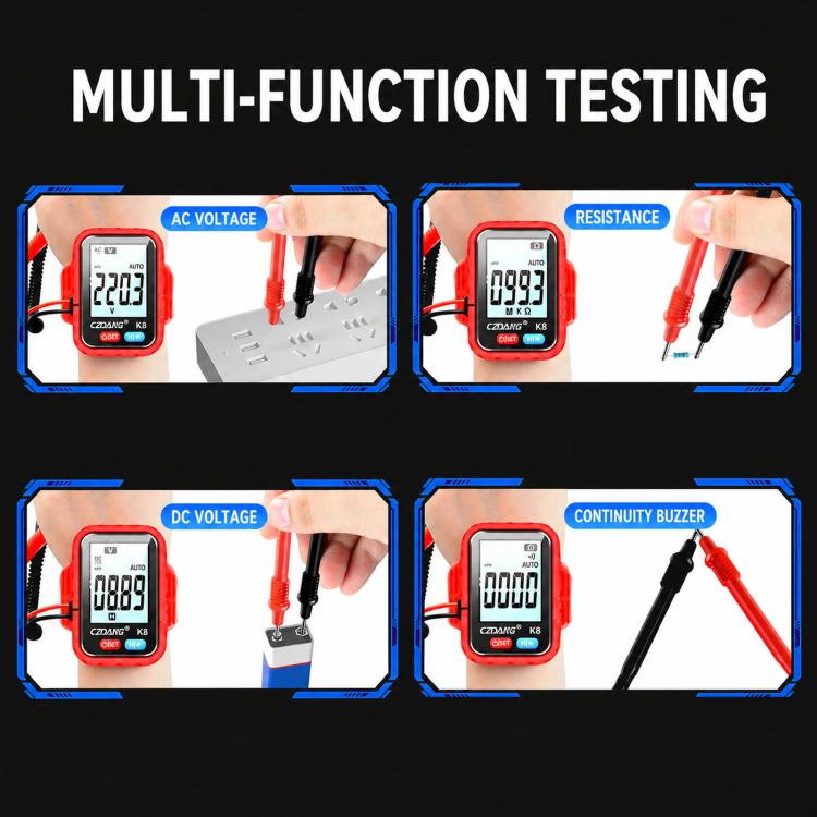 High Precision Digital Wrist Multimeter Portable Smart Voltage & Resistance Tester, K8