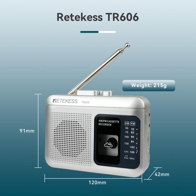 RETEKESS TR606 Retro Portable Cassette Player Radio