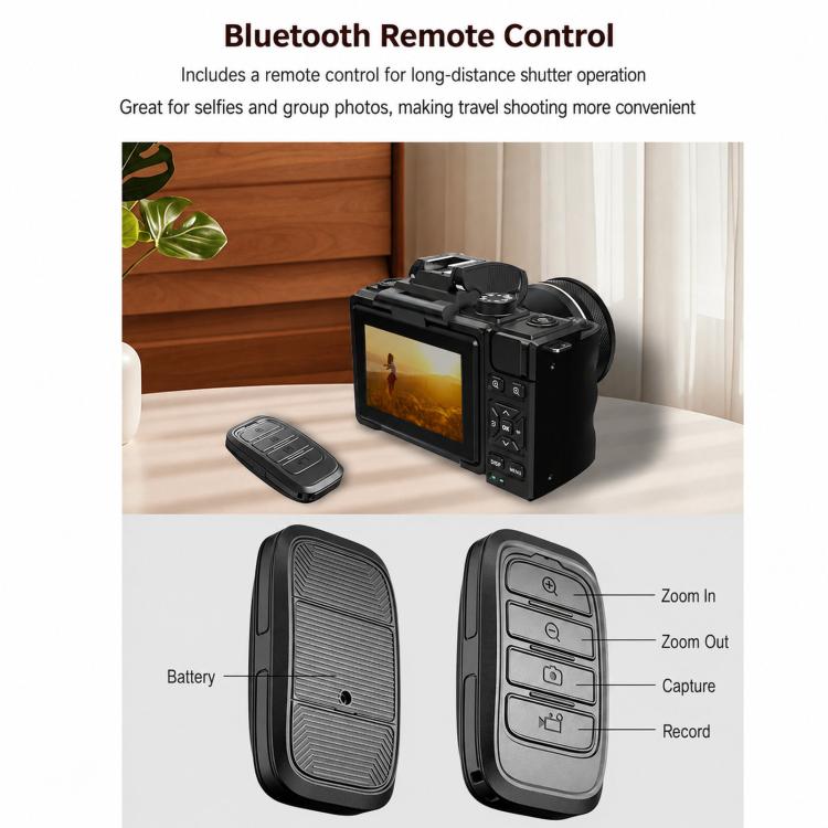 8K High Definition Wifi Bluetooth Digital Camera 18x Optical Image Stabilization Flip Screen DSLR Camcorder, J18