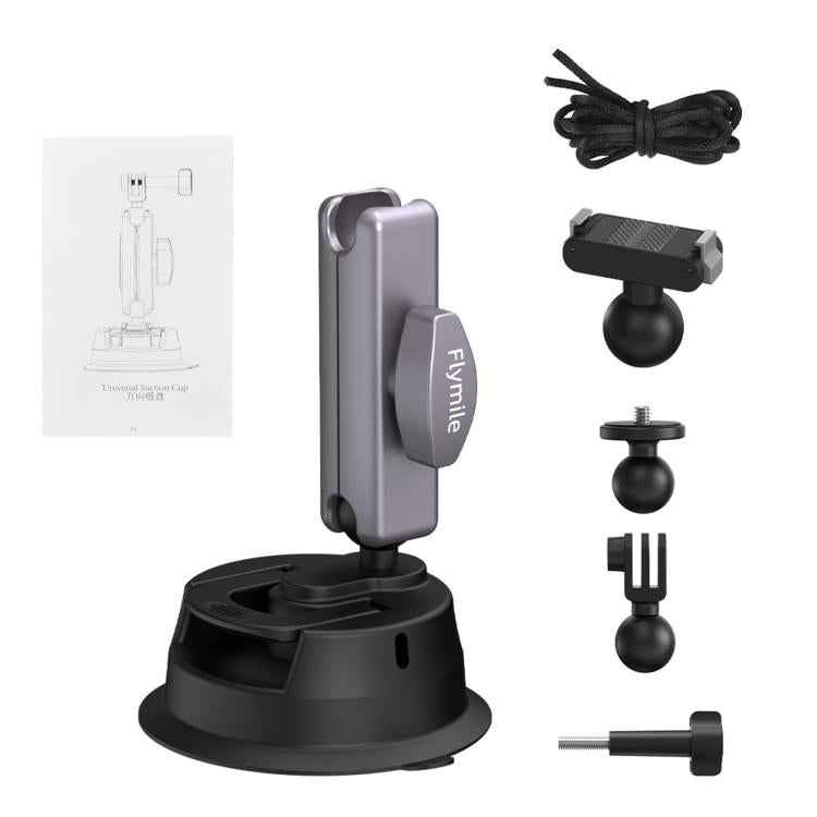 Flymile Car Suction Cup Bracket Adapter Expansion Accessories, For DJI Osmo Action 3 / 4 / 5 Pro, For DJI Osmo Action 6 / Nano