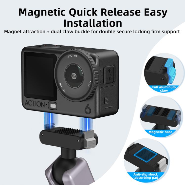 Flymile Car Suction Cup Bracket Adapter Expansion Accessories, For DJI Osmo Action 3 / 4 / 5 Pro, For DJI Osmo Action 6 / Nano