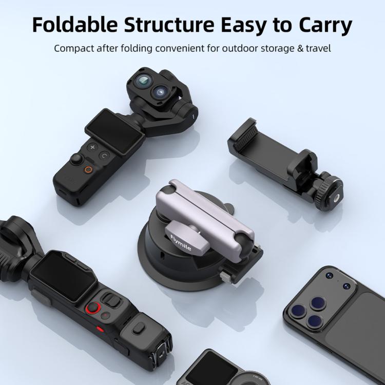 Flymile Car Suction Cup Bracket Adapter Expansion Accessories, For DJI Osmo Action 3 / 4 / 5 Pro, For DJI Osmo Action 6 / Nano