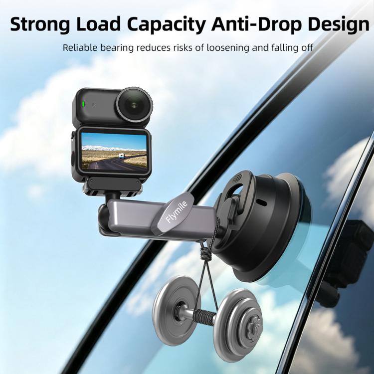 Flymile Car Suction Cup Bracket Adapter Expansion Accessories, For DJI Osmo Action 3 / 4 / 5 Pro, For DJI Osmo Action 6 / Nano