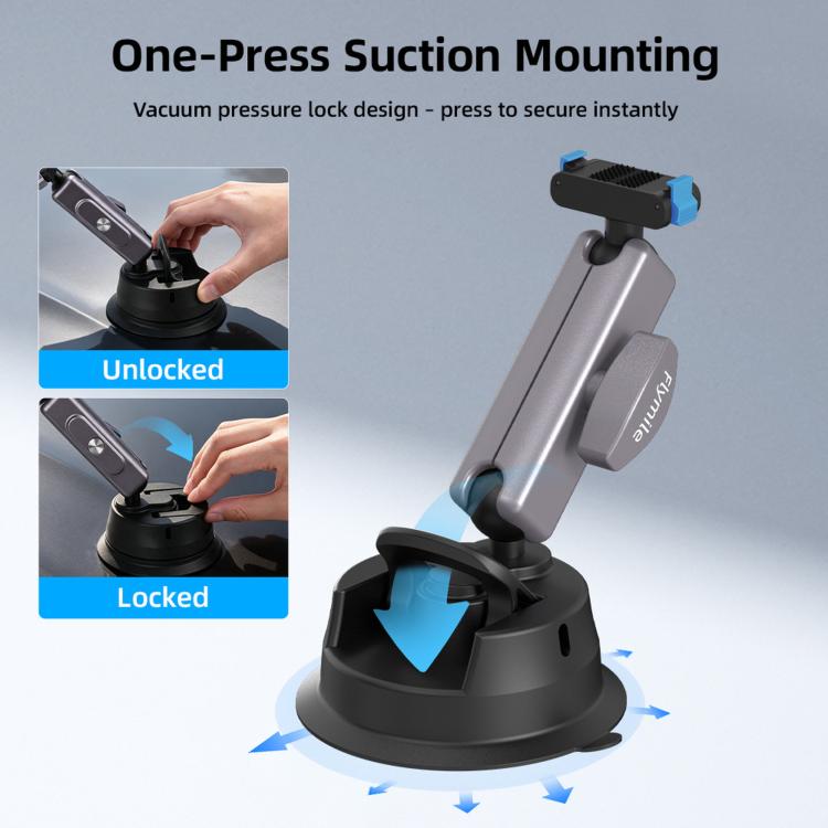 Flymile Car Suction Cup Bracket Adapter Expansion Accessories, For DJI Osmo Action 3 / 4 / 5 Pro, For DJI Osmo Action 6 / Nano