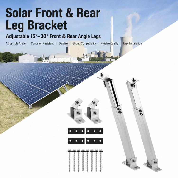 Aluminum Adjustable Front & Rear Leg Bracket For Solar PV Panel, Front & Rear Leg Bracket