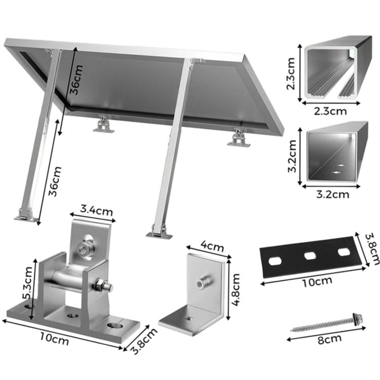 Aluminum Adjustable Front & Rear Leg Bracket For Solar PV Panel, Front & Rear Leg Bracket