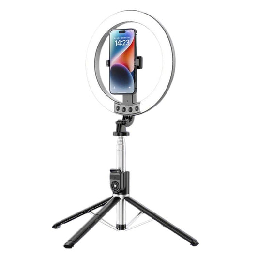 2.3m Floor Stand Selfie Stick With Live Streaming Fill Light For Cell Phone, 3-Color Stainless Steel Tube, RGB Stainless Steel Tube, 3-Color Aluminum Alloy Tube, RGB Aluminum Alloy Tube