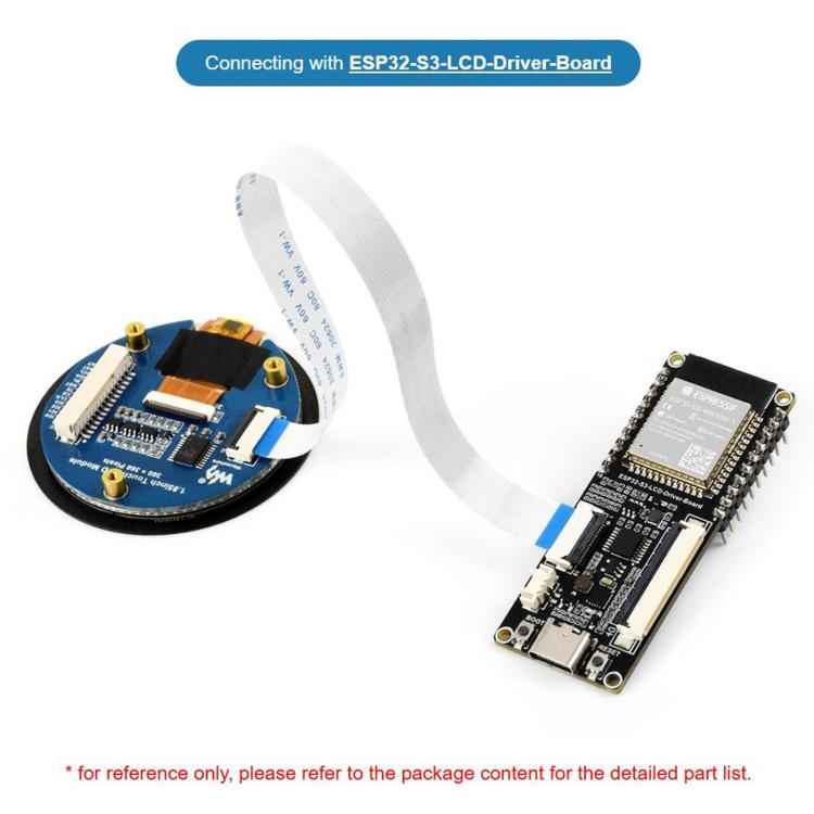 1.85 inch Touch LCD Display Module, 360 x 360 Resolution, 262K Color, QSPI And I2C Communication, Built-in ST77916 Display Driver Chip And CST816S Touch Control Chip, 35079