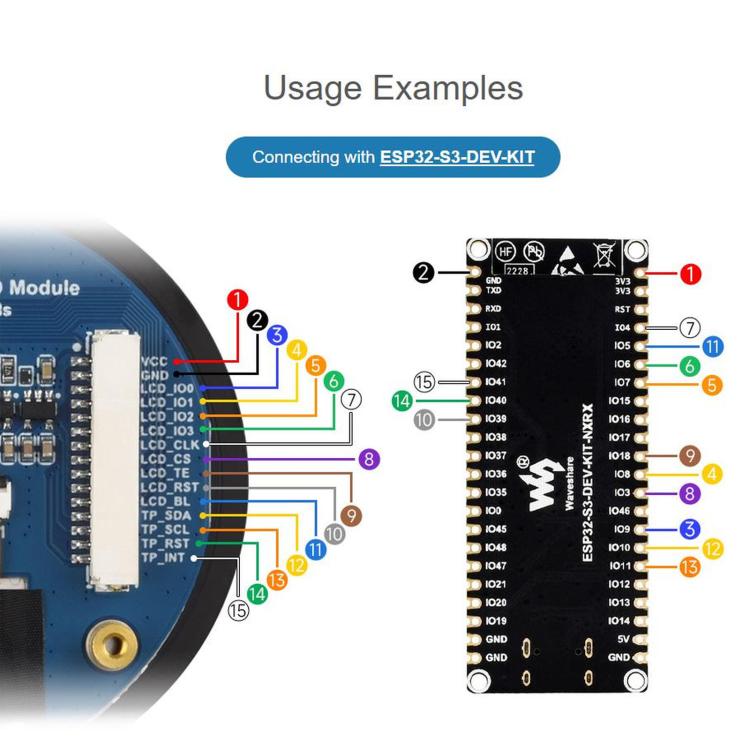 1.85 inch Touch LCD Display Module, 360 x 360 Resolution, 262K Color, QSPI And I2C Communication, Built-in ST77916 Display Driver Chip And CST816S Touch Control Chip, 35079