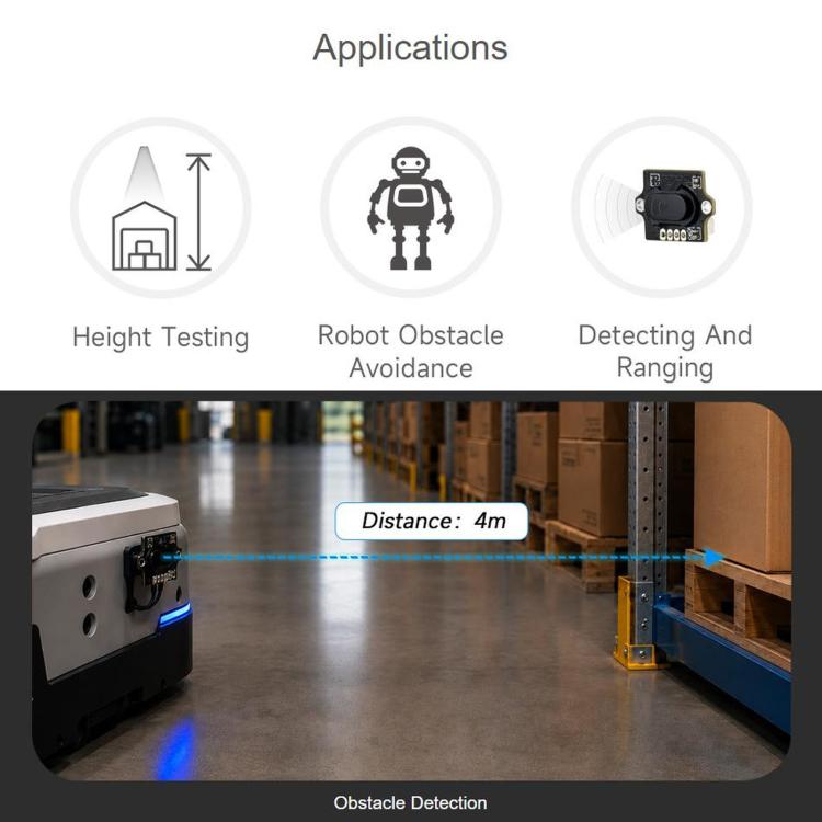 WAVESHARE MINI Laser Range Sensor, Based On Time-of-Flight Technology, Built-in Controller And Ranging Algorithm, UART Communication Support, 35107