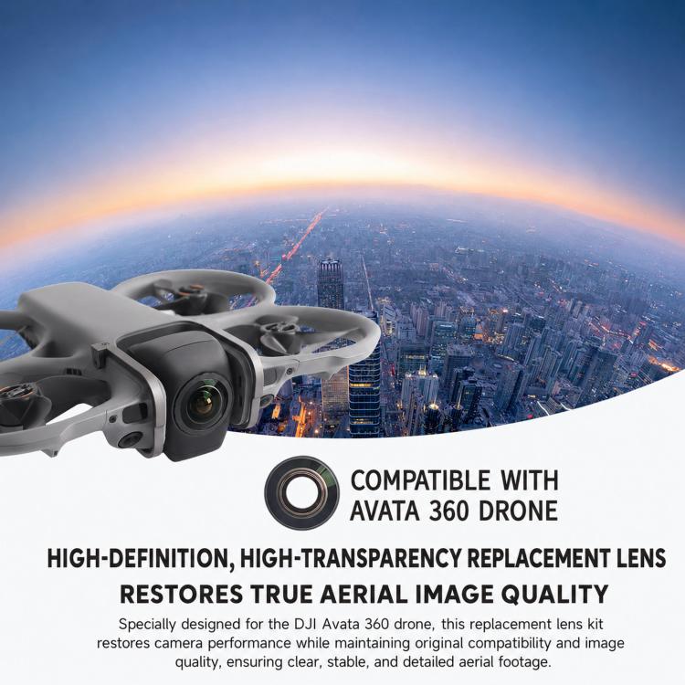 For DJI Avata 360 Replacement Lens Kit Optical Glass Camera Lens Cover Repair with Removal Wrench Tool, 1 Set, 2 Sets