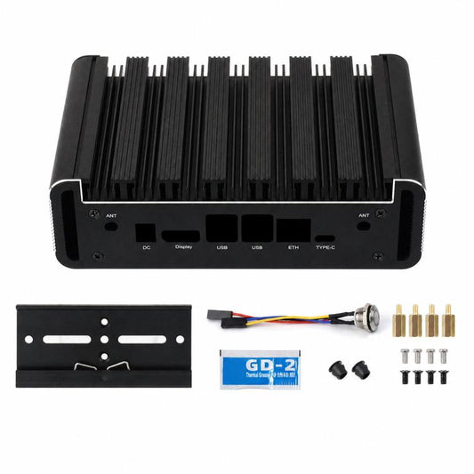 WAVESHARE For Jetson Orin Nano / NX Aluminum Alloy Passive Cooling Case Onboard Power Button With Indicator, 34964